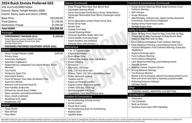 Used 2024 Buick Envista Preferred w/ Convenience I Package FWD image 31