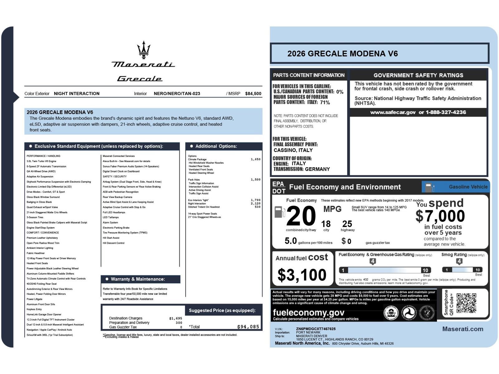 New 2026 Maserati Grecale Modena AWD/4WD image 6