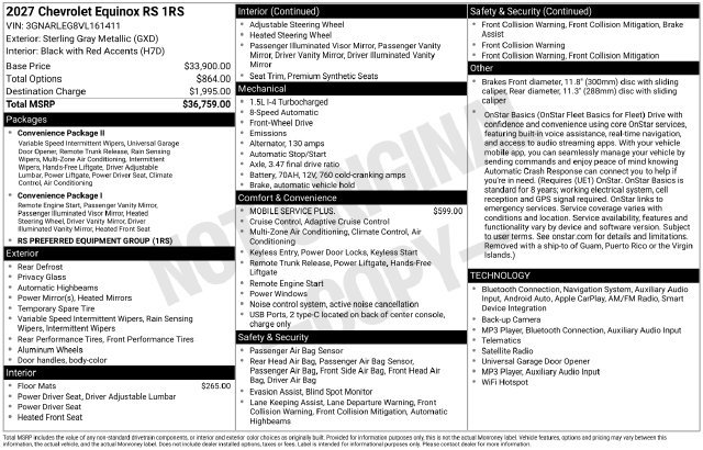 New 2027 Chevrolet Equinox RS FWD image 4