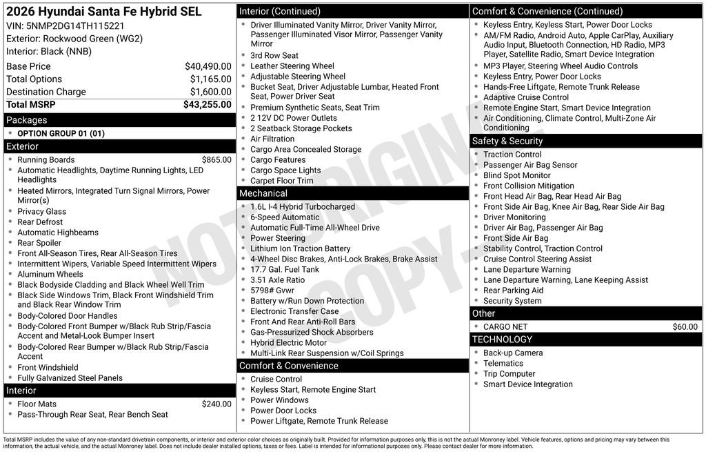 New 2026 Hyundai Santa Fe SEL image 3