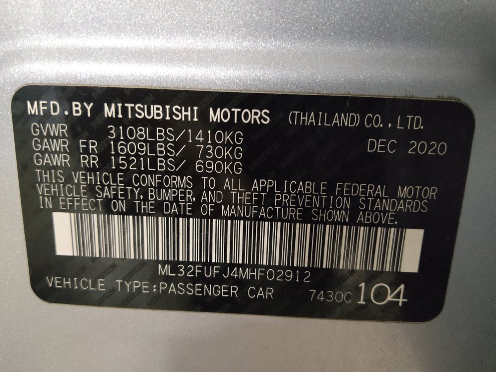 Used 2021 Mitsubishi Mirage G4 LE FWD image 33