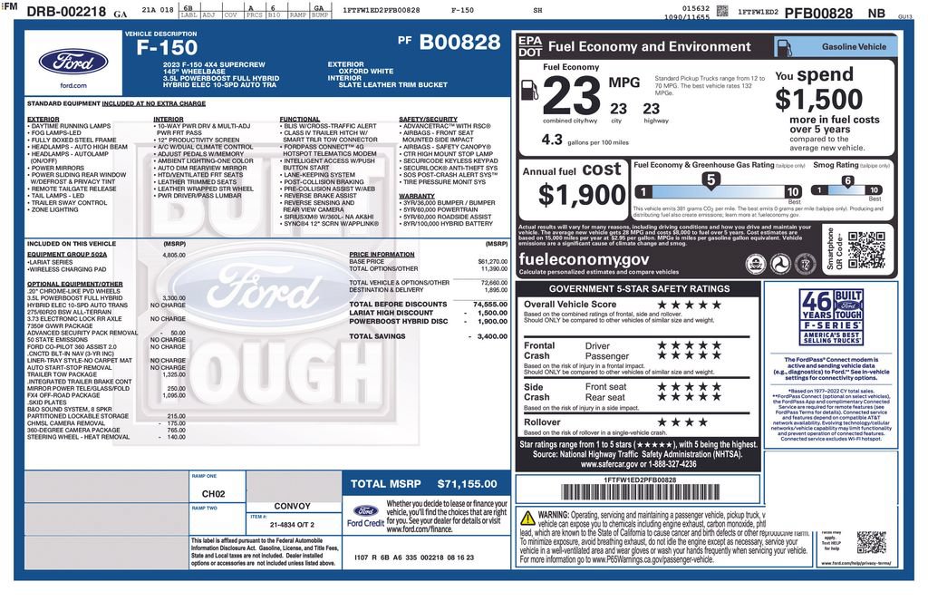 Used 2023 Ford F150 Lariat w/ Equipment Group 502A High AWD/4WD image 34