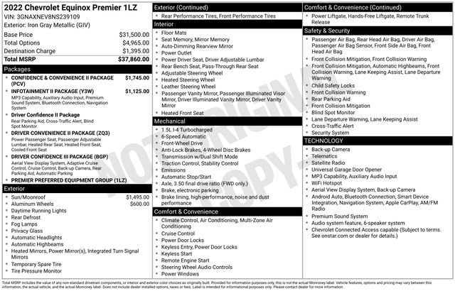 Certified 2022 Chevrolet Equinox Premier FWD image 41