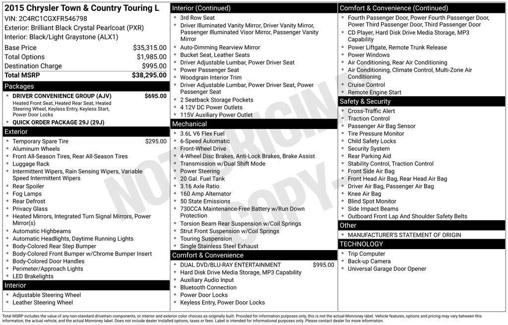 Used 2015 Chrysler Town & Country Touring-L w/ Driver Convenience Group image 12