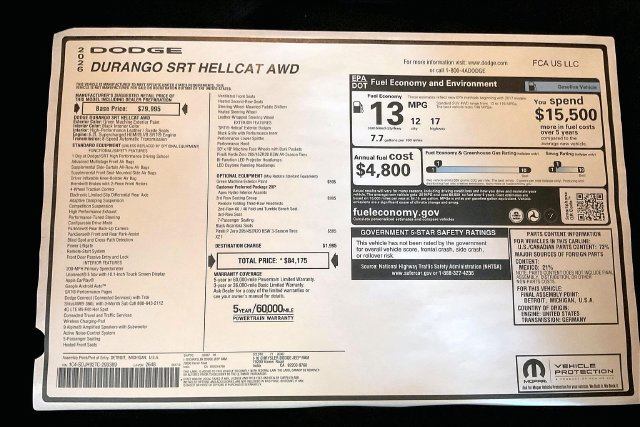 New 2026 Dodge Durango SRT Hellcat w/ 3rd Row Seating Group AWD/4WD image 16
