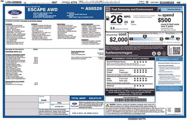 Certified 2025 Ford Escape ST-Line Select w/ Tech Pack #2 AWD/4WD image 5