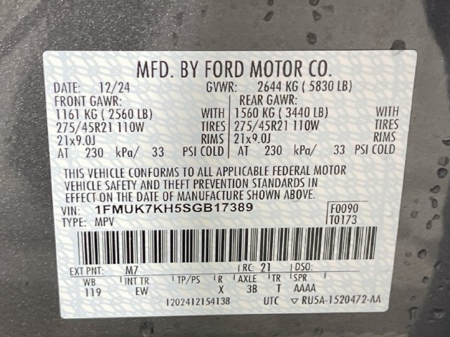 Used 2025 Ford Explorer ST-Line w/ Premium Package RWD image 34