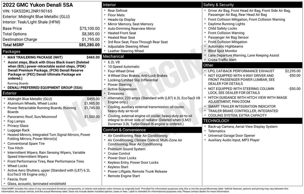 Used 2022 GMC Yukon Denali w/ Max Trailering Package image 5