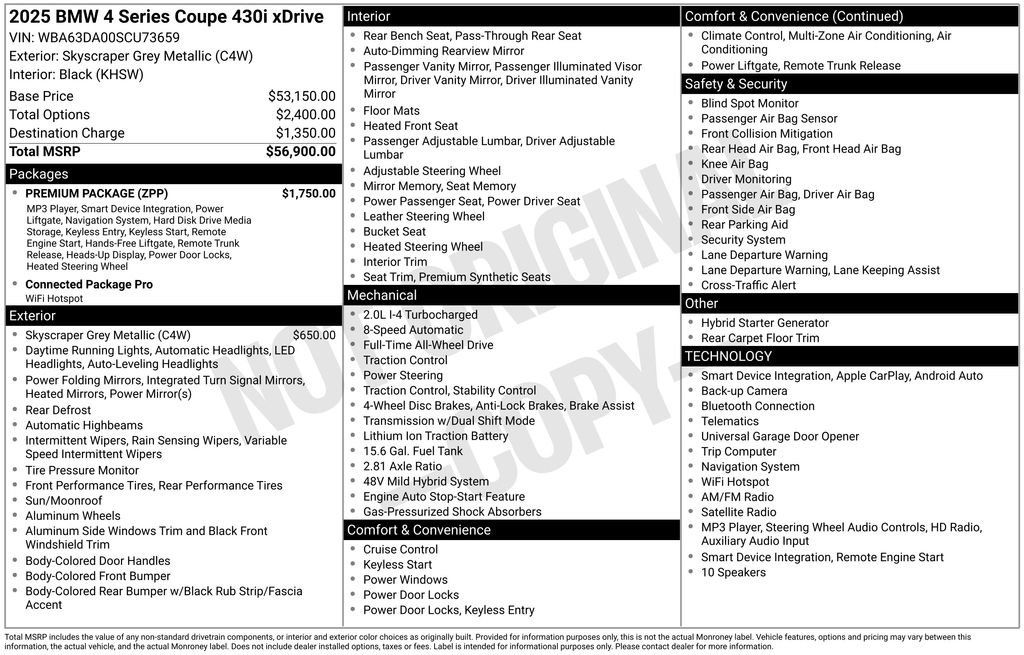 Certified 2025 BMW 430i xDrive Coupe w/ Premium Package AWD/4WD image 2