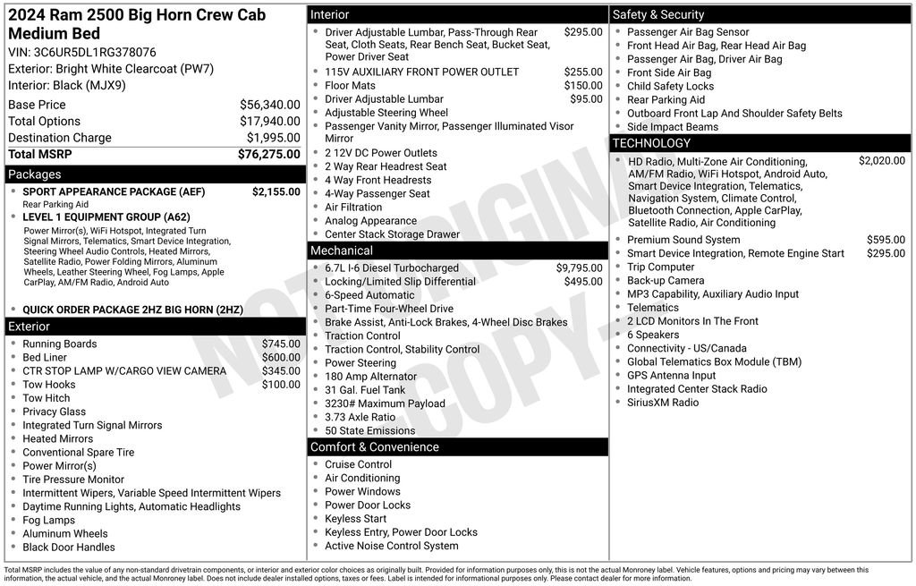 Used 2024 RAM 2500 Big Horn w/ Sport Appearance Package AWD/4WD image 27