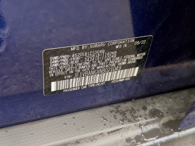 Certified 2022 Subaru WRX Limited AWD/4WD image 21