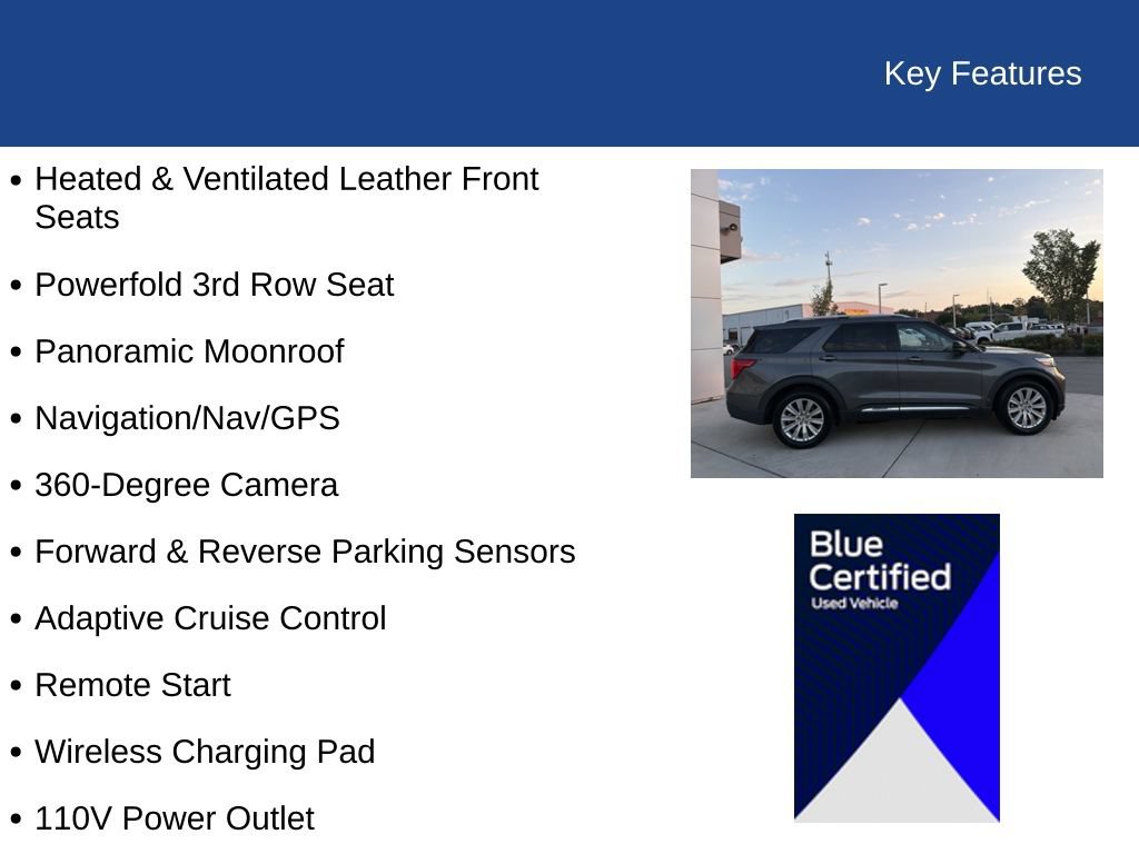 Certified 2023 Ford Explorer Limited w/ Limited Technology Package RWD image 35