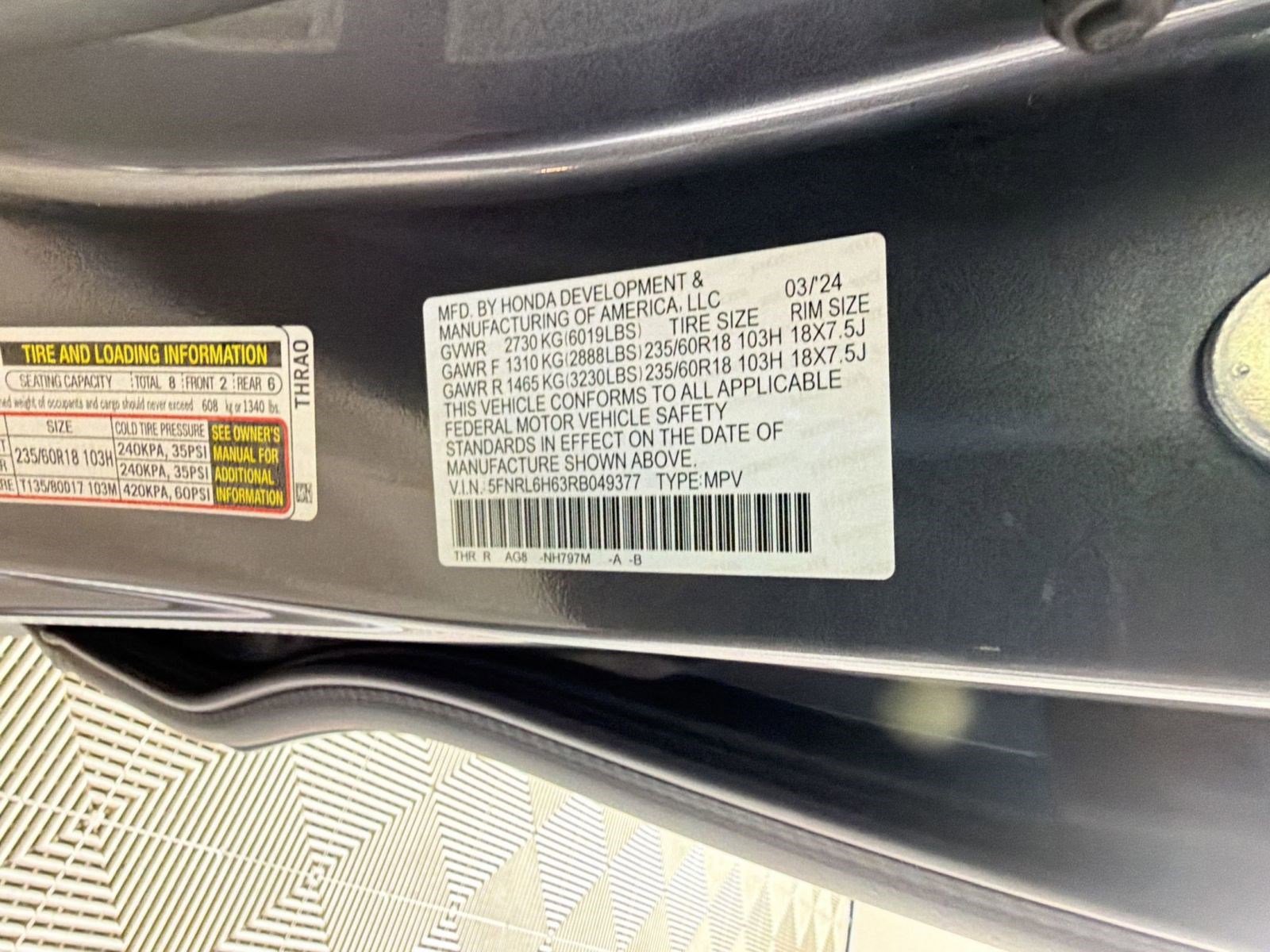 Certified 2024 Honda Odyssey EX-L image 20