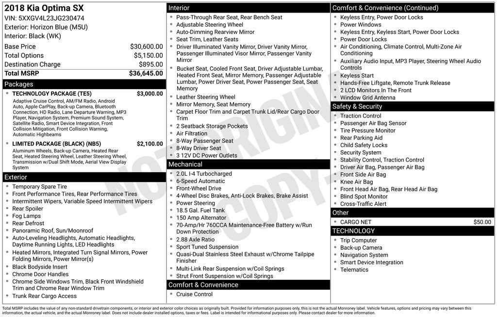 Used 2018 Kia Optima SX w/ Technology Package image 50