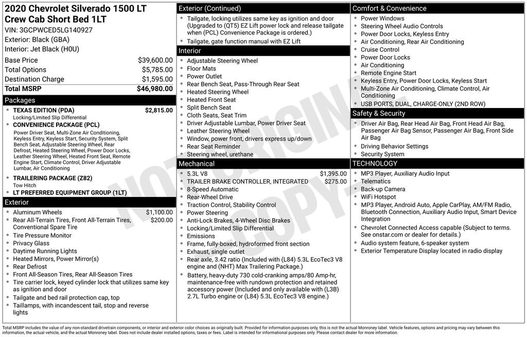Used 2020 Chevrolet Silverado 1500 LT w/ Texas Edition RWD image 6
