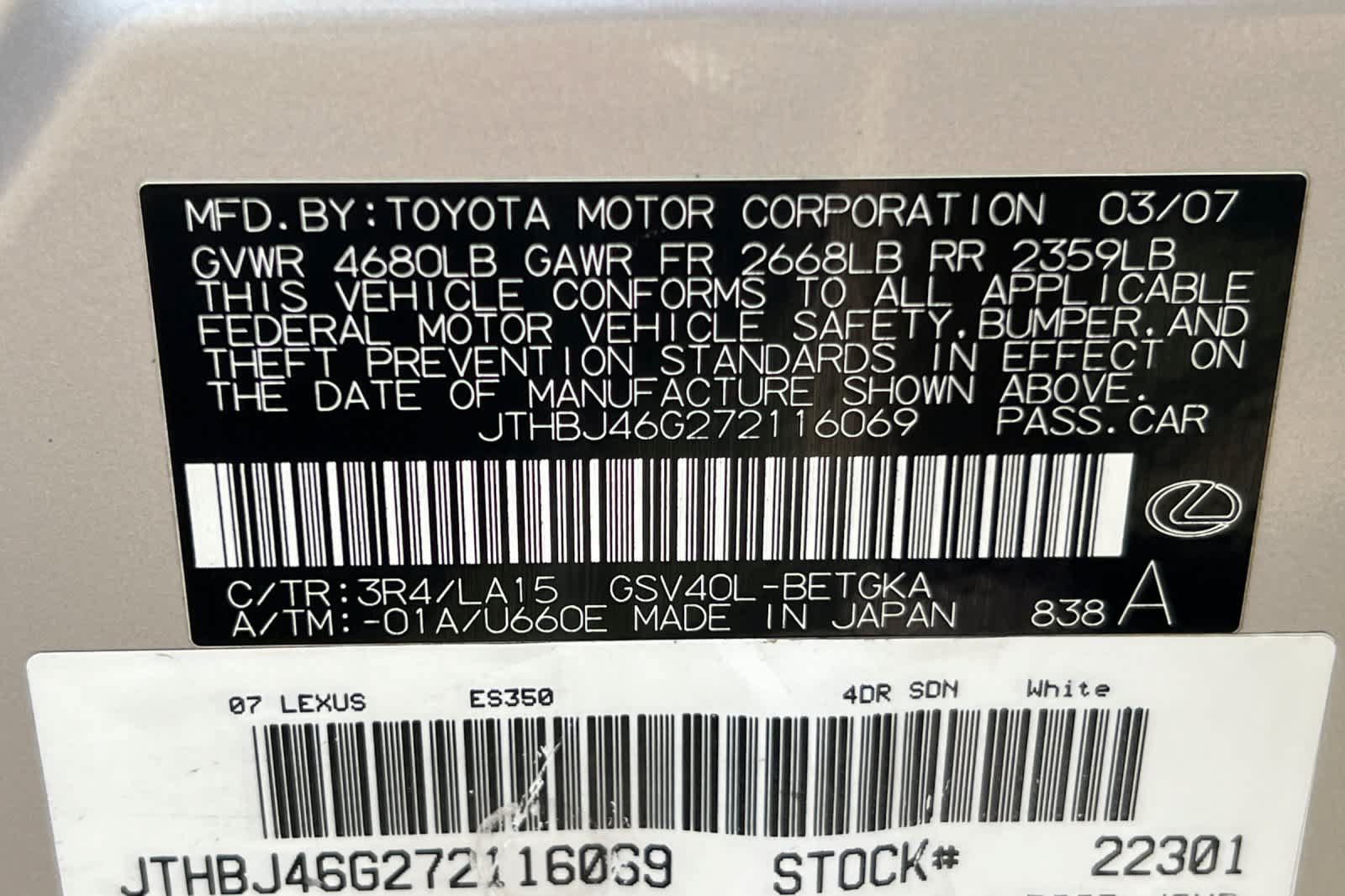 Used 2007 Lexus ES 350 w/ Premium Pkg FWD image 31