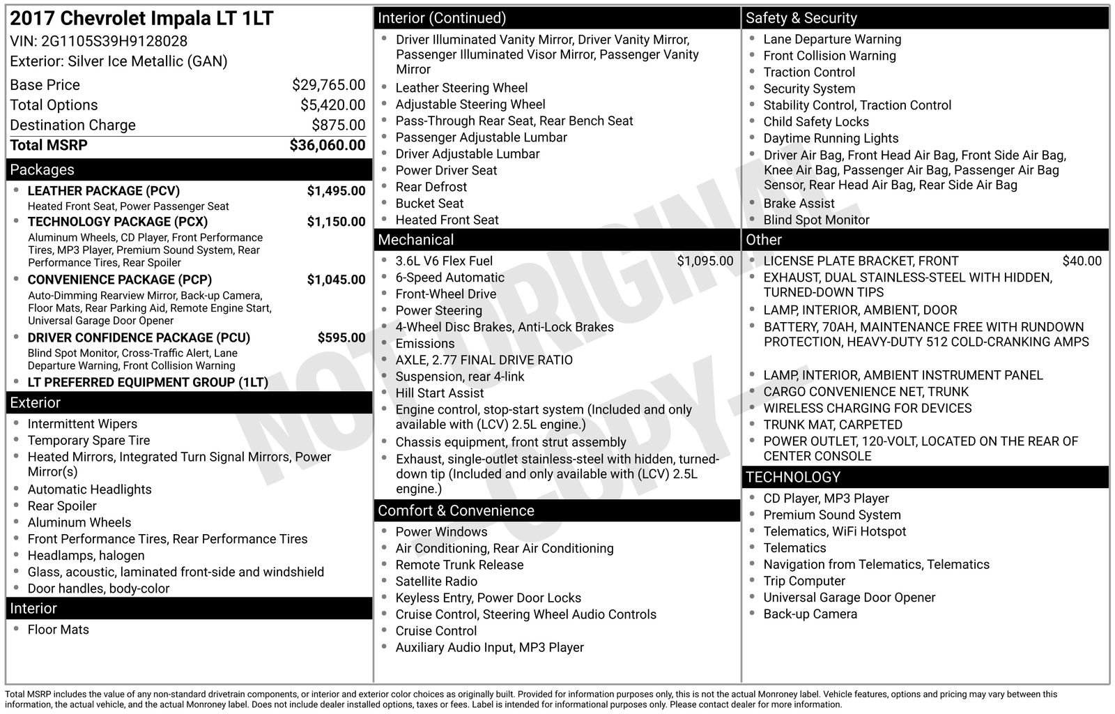 Used 2017 Chevrolet Impala LT w/ Leather Package image 6