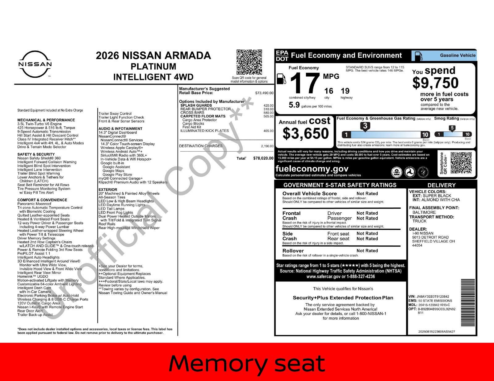 New 2026 Nissan Armada Platinum image 7
