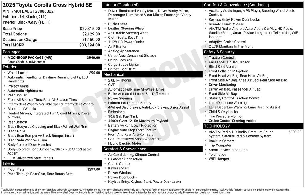 Used 2025 Toyota Corolla Cross AWD Hybrid w/ Moonroof Package image 33