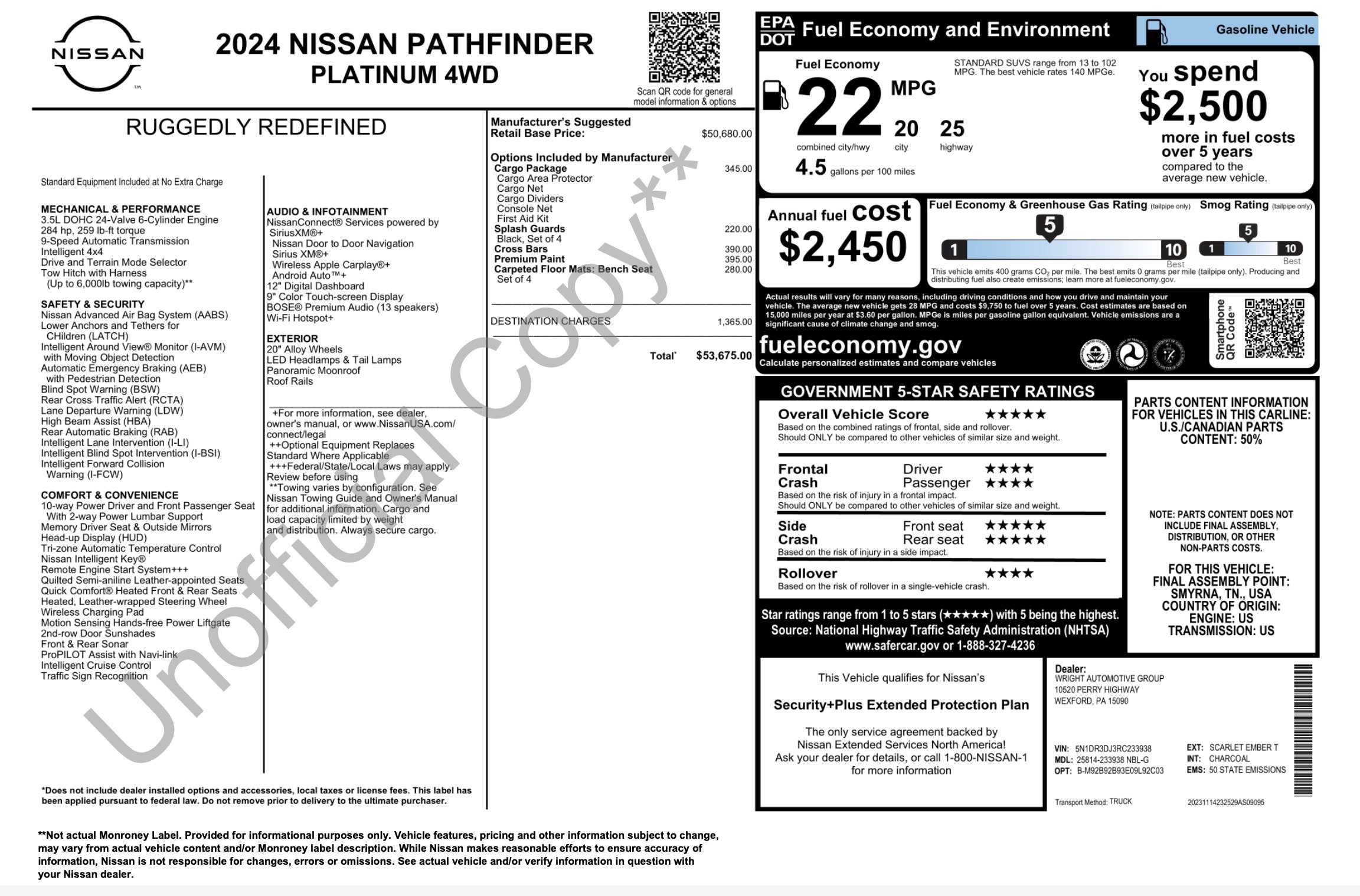 Used 2024 Nissan Pathfinder Platinum w/ Cargo Package AWD/4WD image 5