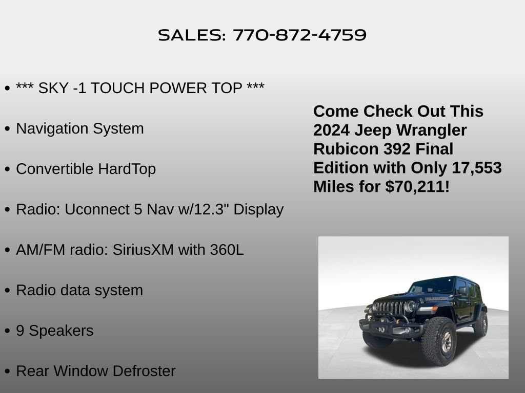 Used 2024 Jeep Wrangler Unlimited Rubicon 392 image 20