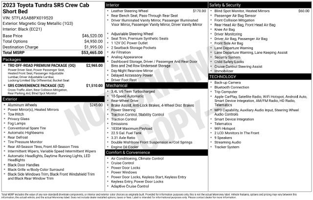 Certified 2023 Toyota Tundra SR5 w/ TRD Off-Road Premium Package RWD image 33