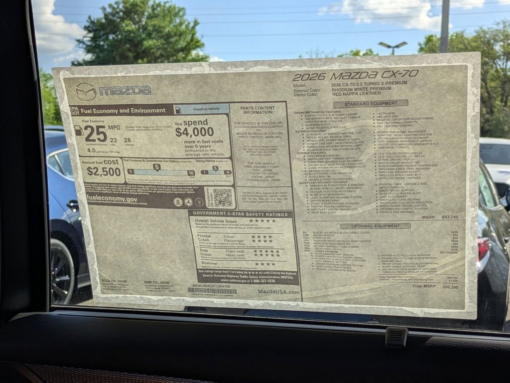 New 2026 MAZDA CX-70 3.3 Turbo S w/ Premium Package image 30