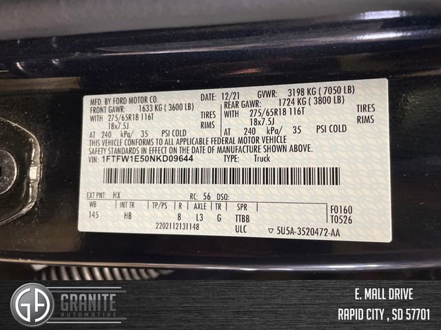 Used 2022 Ford F150 Lariat w/ Equipment Group 502A High AWD/4WD image 17