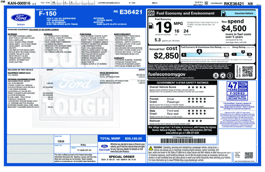 Used 2024 Ford F150 XLT w/ Tow/Haul Package AWD/4WD image 31