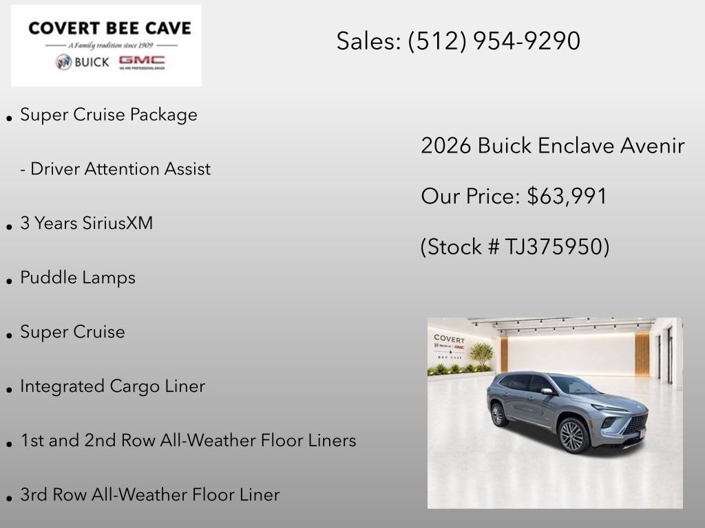 New 2026 Buick Enclave Avenir w/ Super Cruise Package FWD image 13