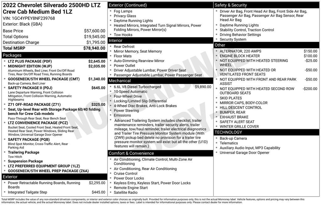 Used 2022 Chevrolet Silverado 2500 LTZ w/ LTZ Plus Package AWD/4WD image 39