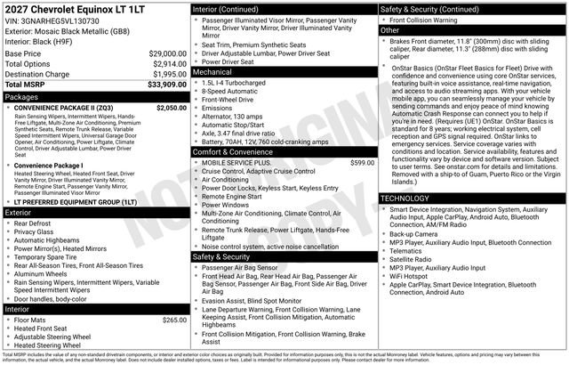 New 2027 Chevrolet Equinox LT w/ Convenience Package II FWD image 4