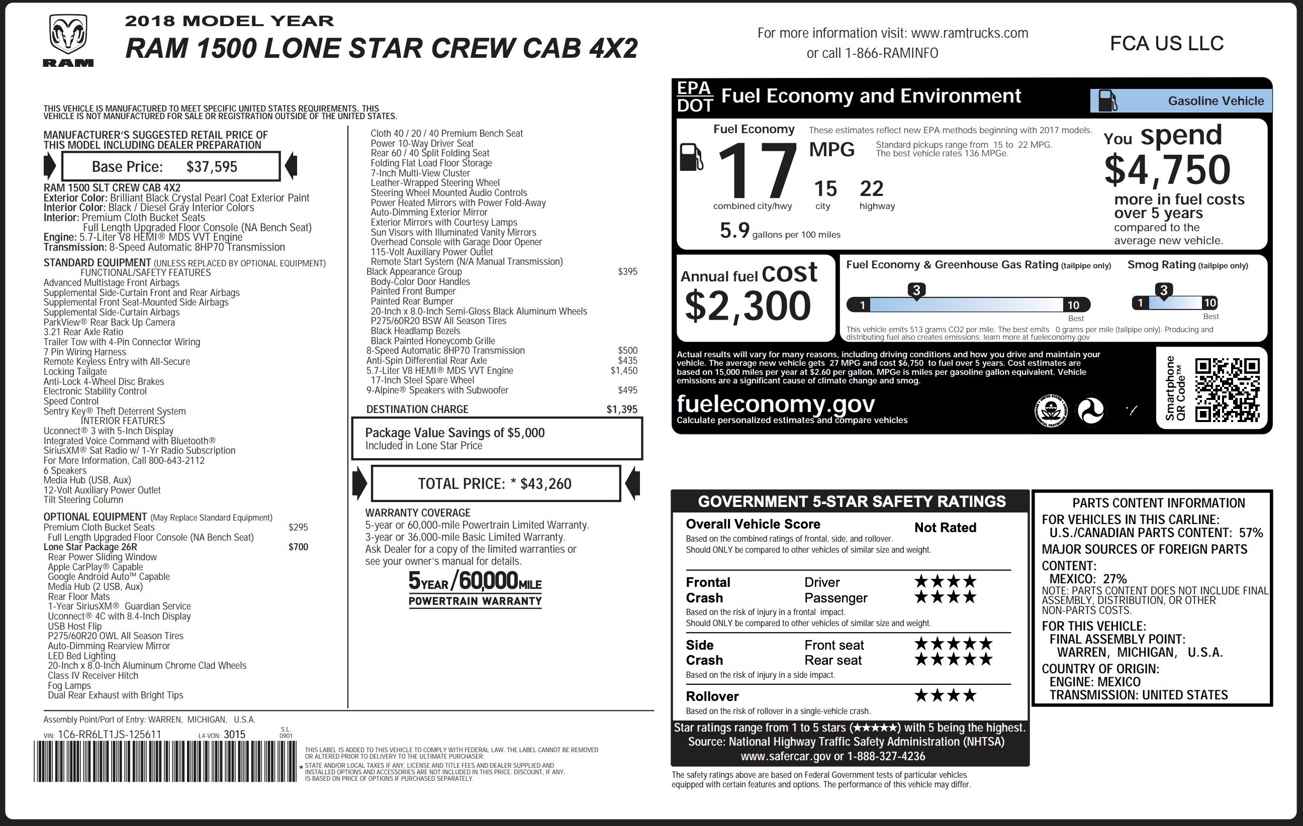 Used 2018 RAM 1500 Lone Star RWD image 3