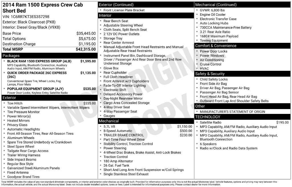 Used 2014 RAM 1500 Express w/ Black Ram 1500 Express Group AWD/4WD image 23