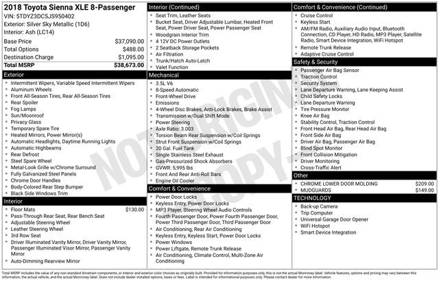 Used 2018 Toyota Sienna XLE FWD image 36