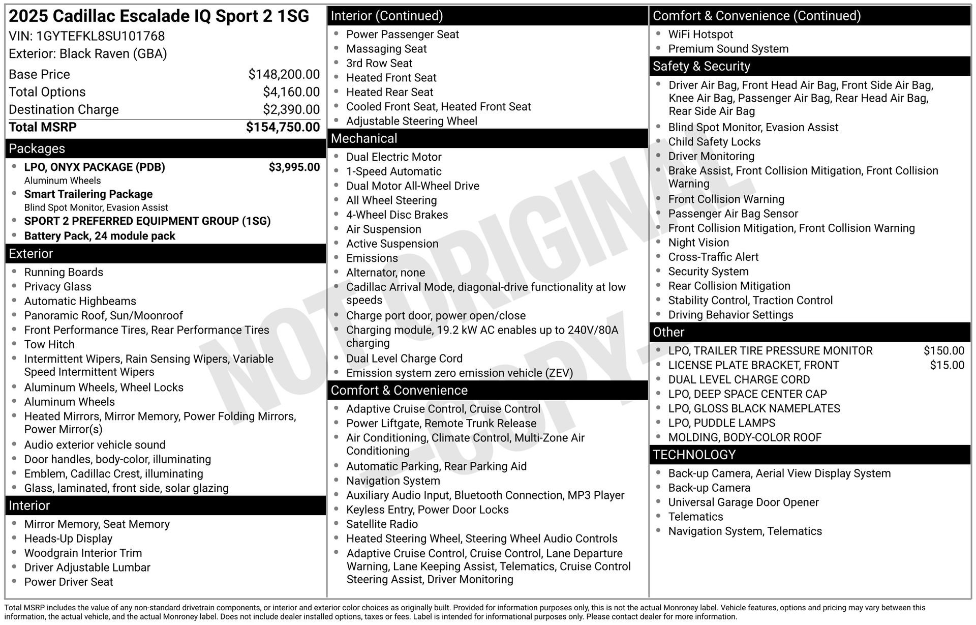 New 2025 Cadillac Escalade IQ Sport 2 w/ LPO, ONYX Package AWD/4WD image 45