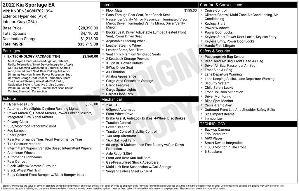 Used 2022 Kia Sportage EX w/ EX Technology Package FWD image 39