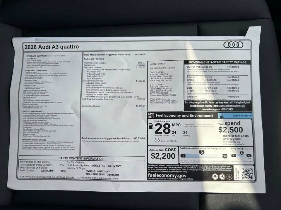 New 2026 Audi A3 2.0T Premium Plus image 33