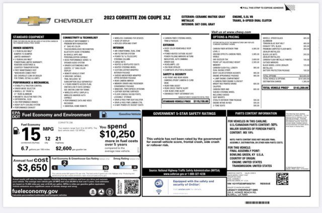 Used 2023 Chevrolet Corvette Z06 w/ Engine Appearance Package image 34