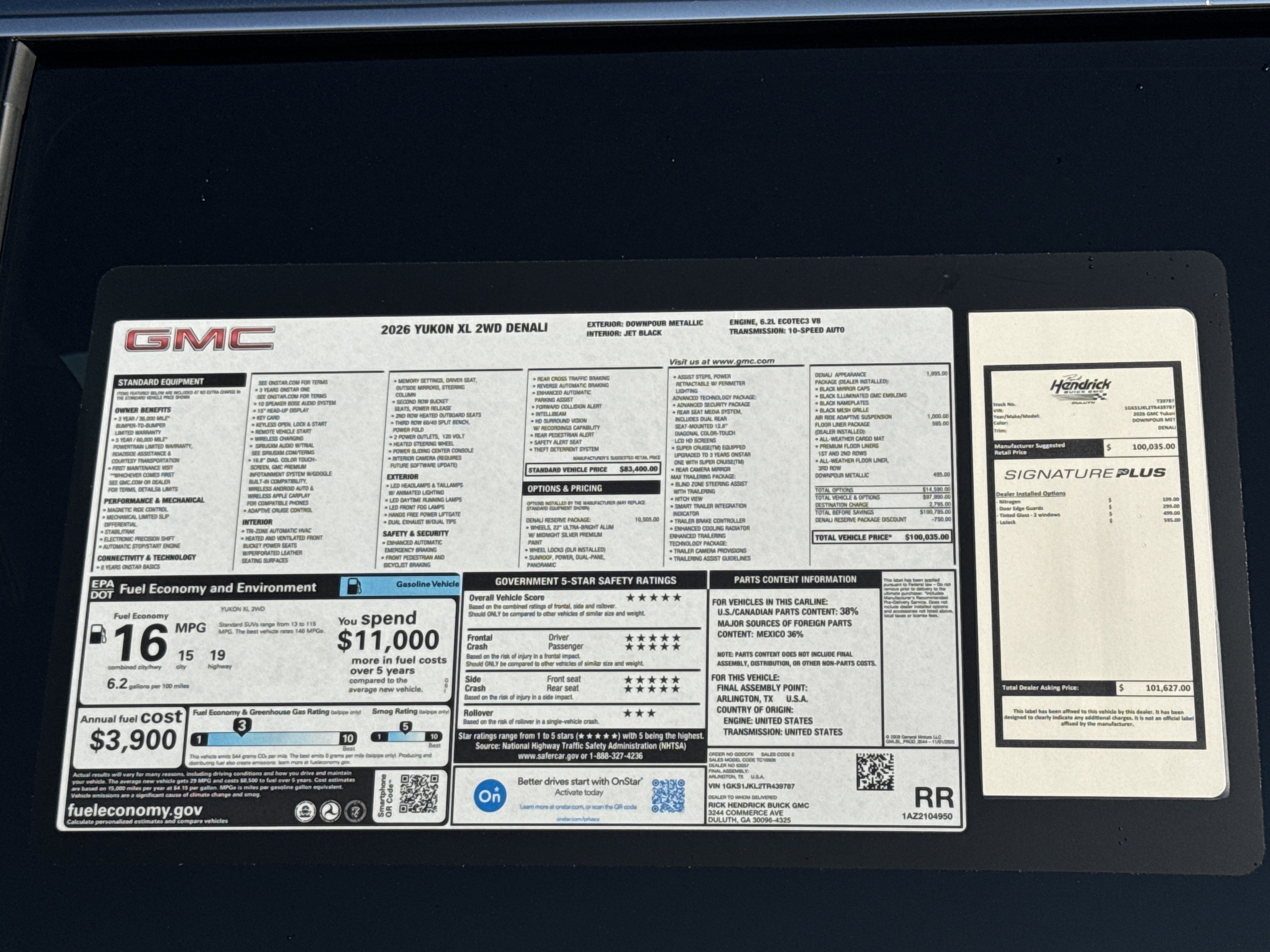 New 2026 GMC Yukon XL Denali w/ Denali Reserve Package RWD image 44