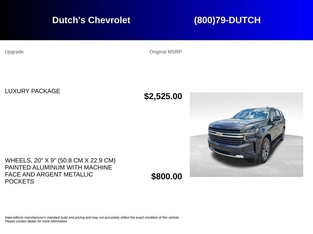 Used 2022 Chevrolet Tahoe LT w/ Luxury Package AWD/4WD image 5