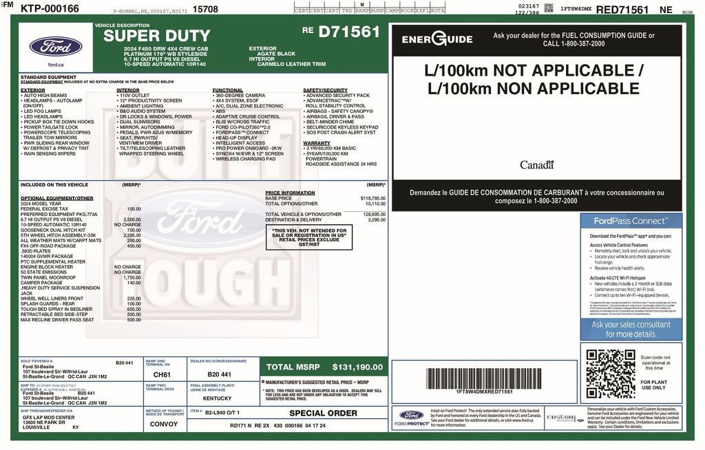 Certified 2024 Ford F450 Platinum w/ FX4 Off-Road Package AWD/4WD image 6