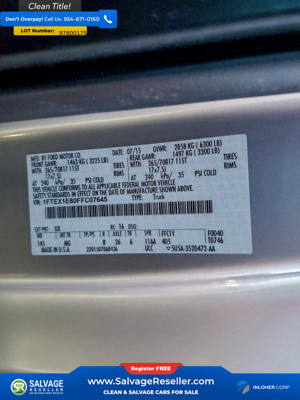 Used 2015 Ford F150 XLT image 16