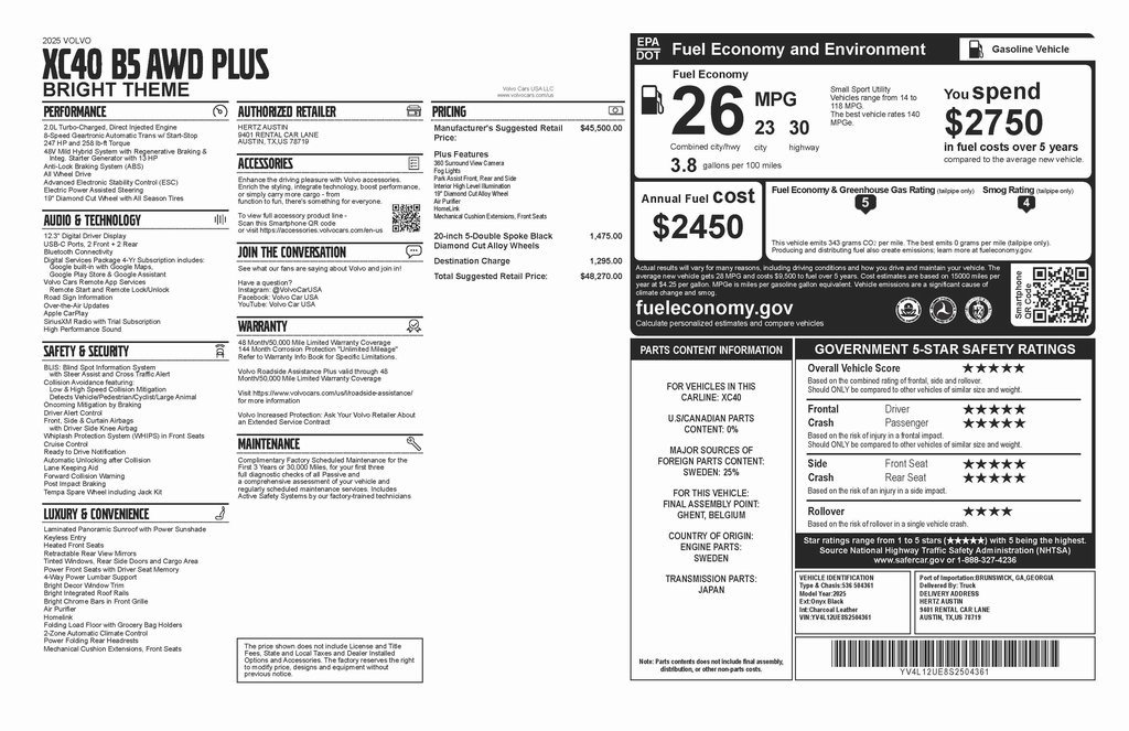 Used 2025 Volvo XC40 B5 Plus image 4