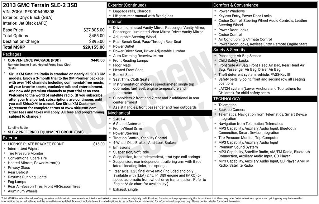 Used 2013 GMC Terrain SLE w/ Convenience Package FWD image 2