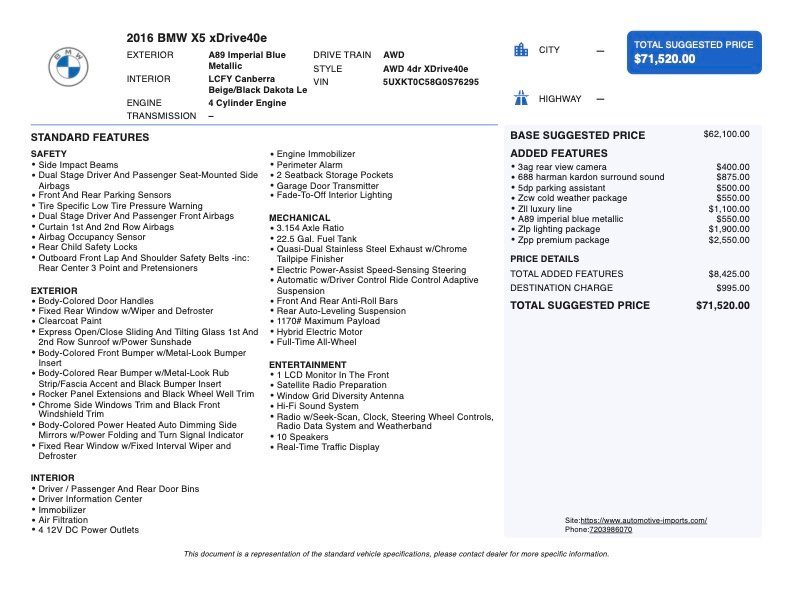 Used 2016 BMW X5 xDrive40e image 2