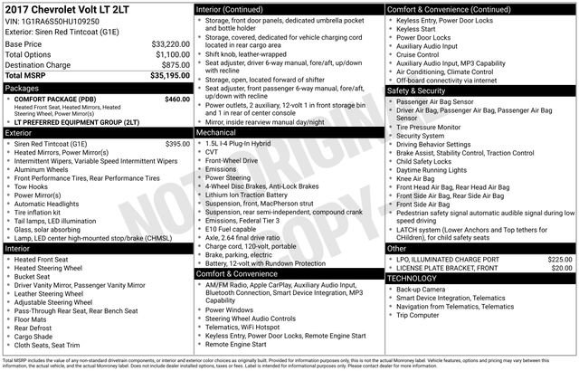 Used 2017 Chevrolet Volt LT w/ Comfort Package FWD image 41