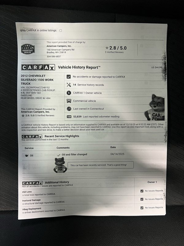 Used 2012 Chevrolet Silverado 1500 W/T image 14