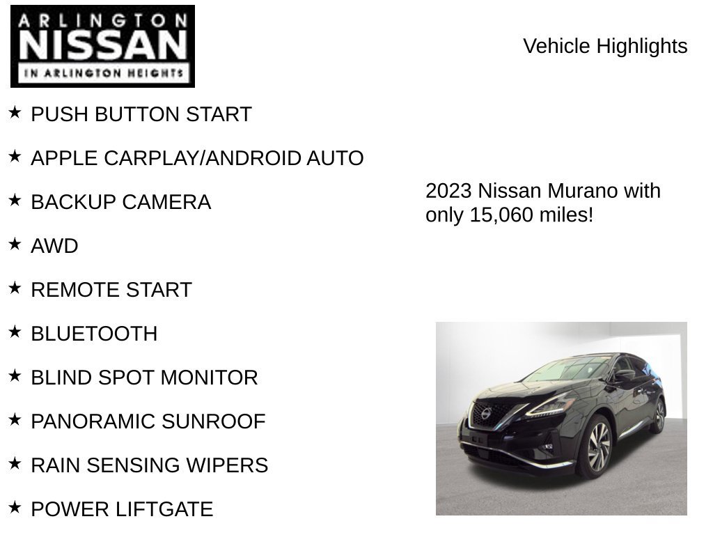 Used 2023 Nissan Murano SL w/ SL Moonroof Package AWD/4WD image 8