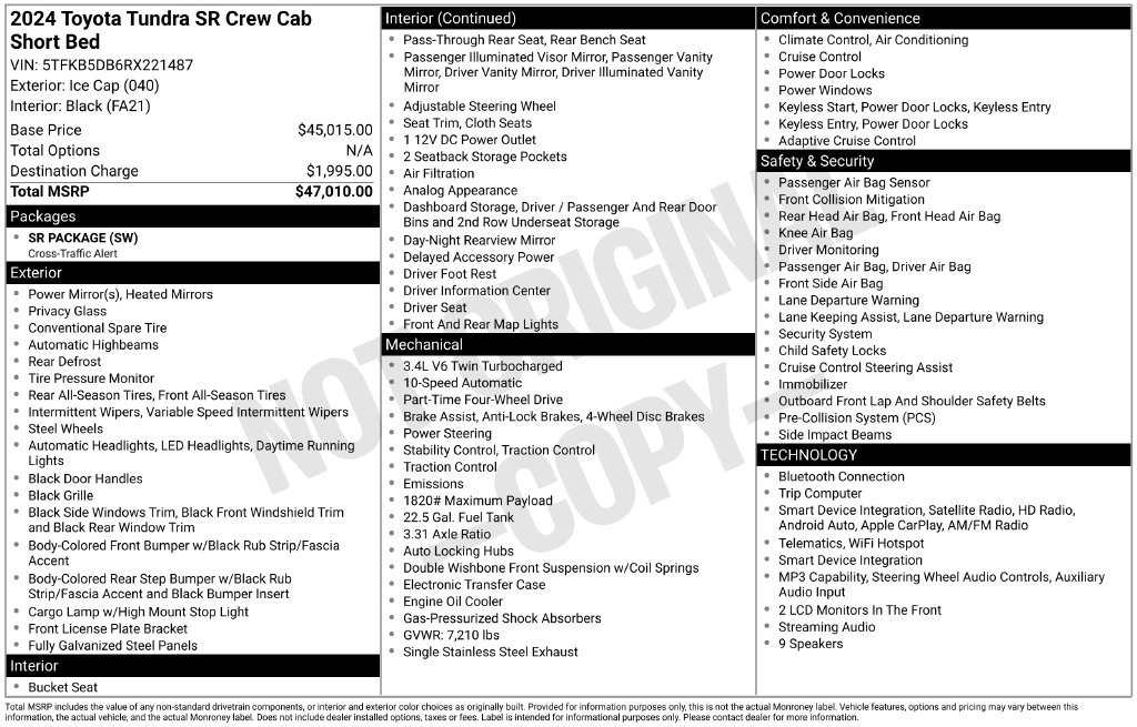 Used 2024 Toyota Tundra SR AWD/4WD image 4